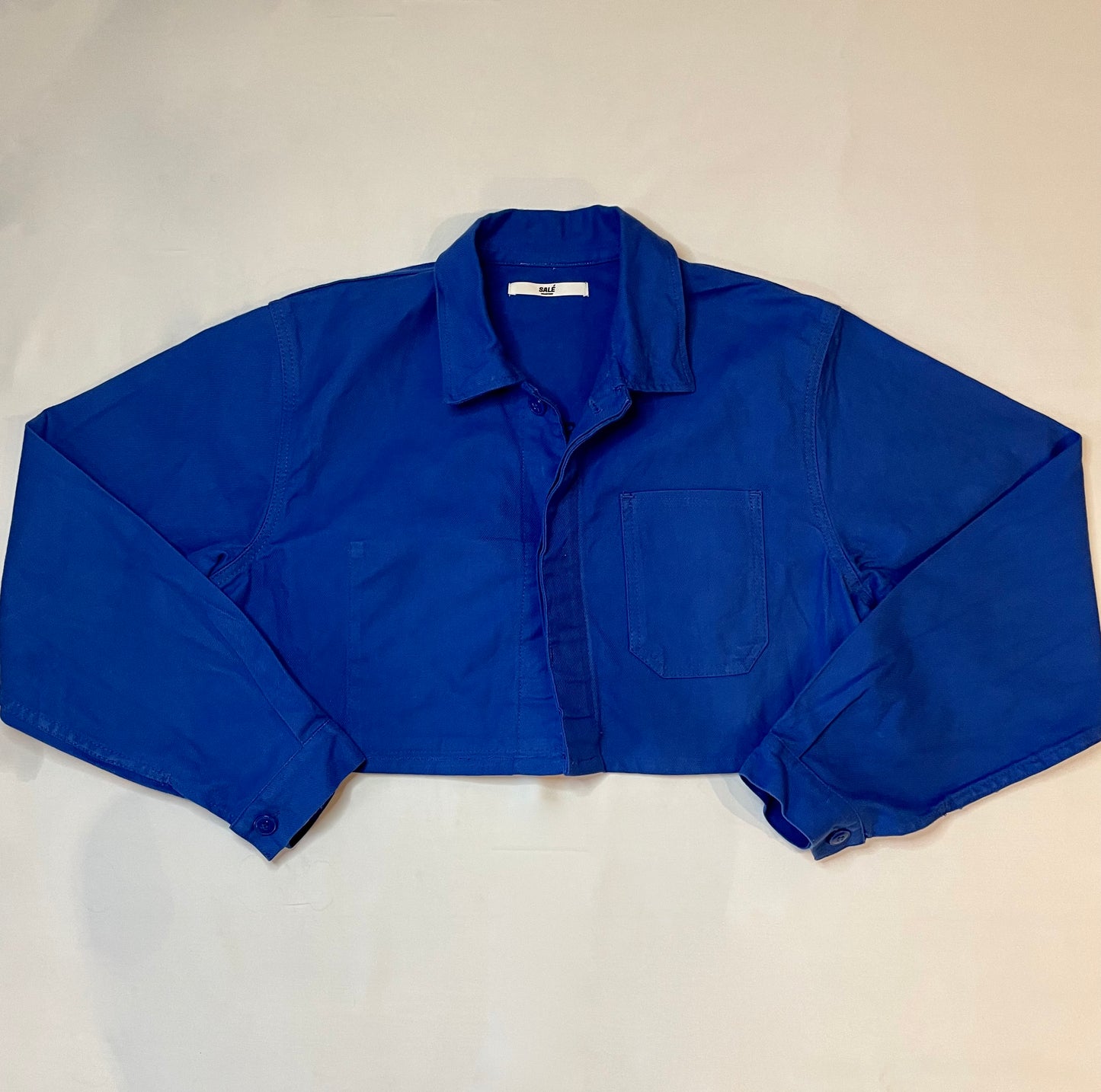 LA VESTE CROP BLEU DE TRAVAIL