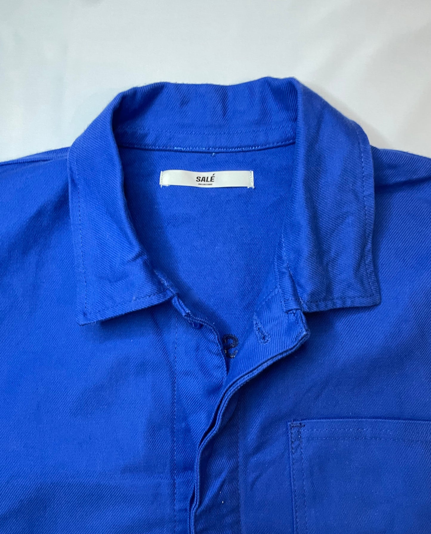 LA VESTE CROP BLEU DE TRAVAIL